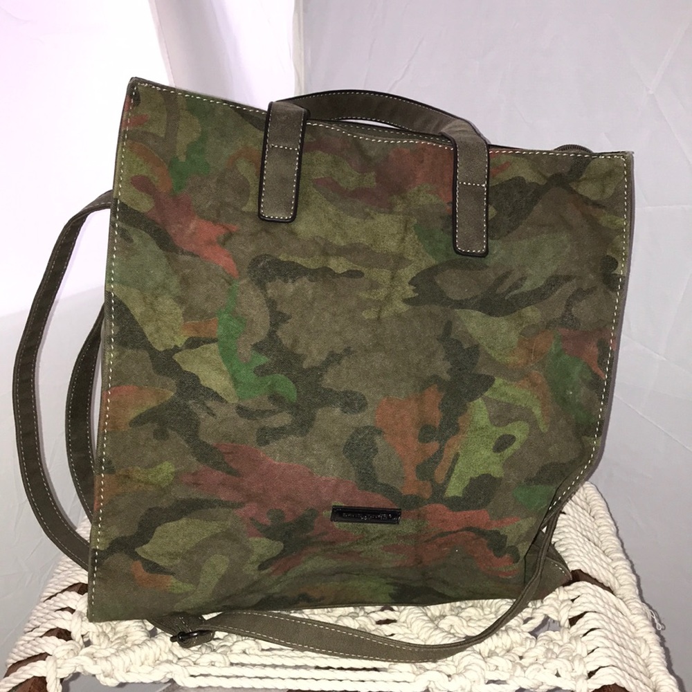 David Jones camouflage tote with shoulder strap